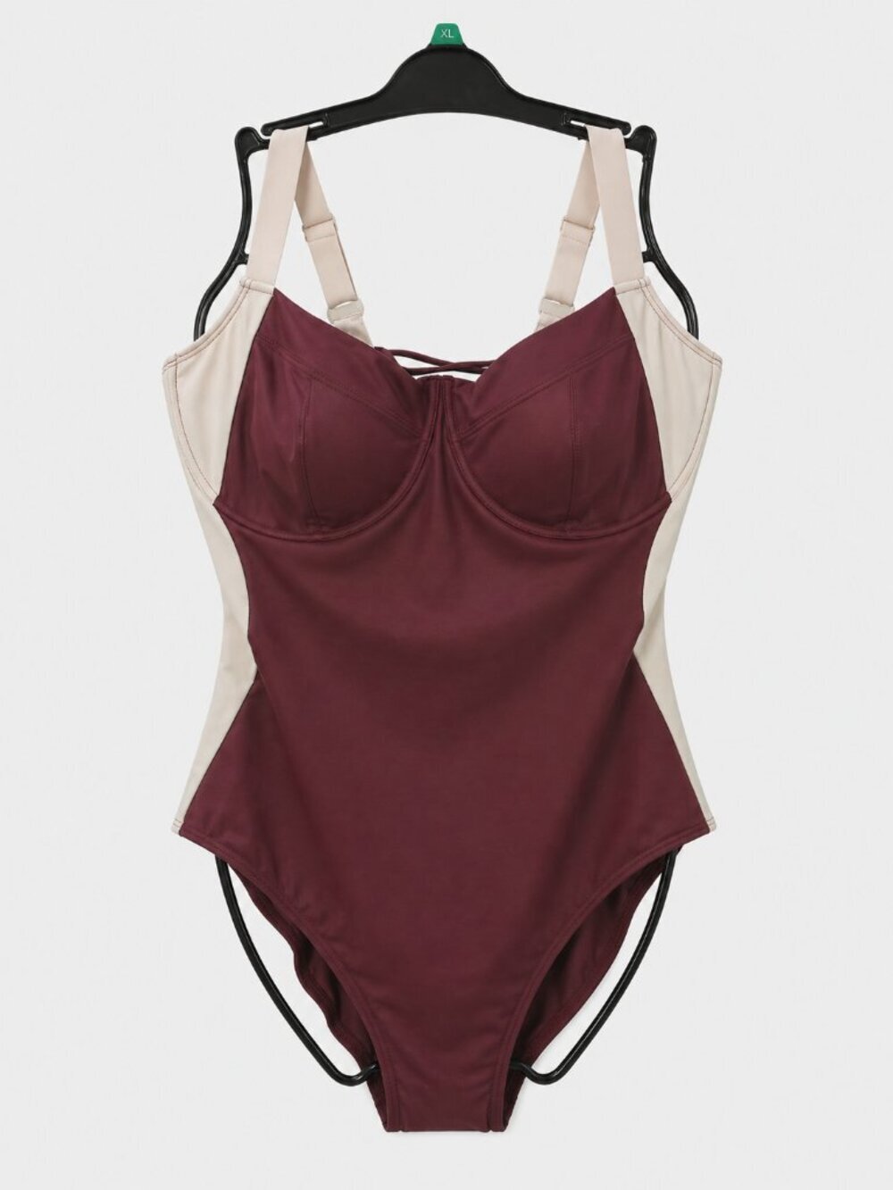 TA3 Lifty Contour Swimsuit 3X Reg/Long H/I Cup Dark Cherry Oat Corset Back Waist